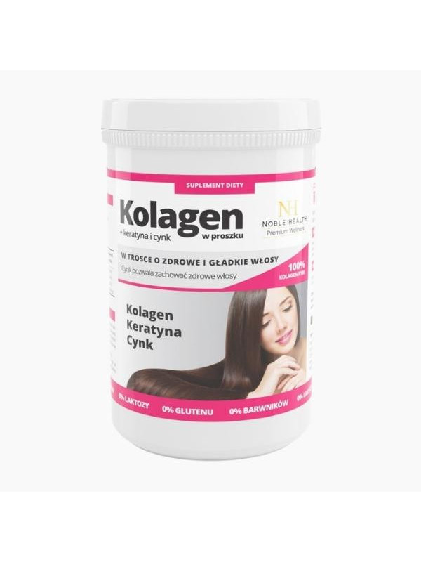 Noble Health Kolagen + Keratyna i Cynk w proszku 100 g