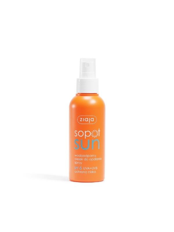 Ziaja Sun wodoodporny Olejek do opalania spray SPF6 UVA + UVB ochrona niska 125 ml