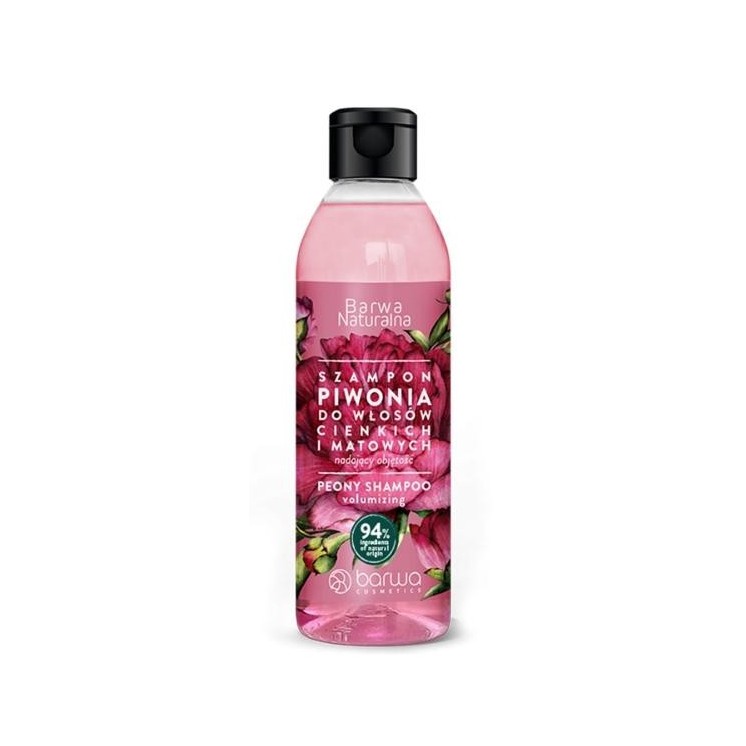 Barwa Naturalna volumizing hair shampoo Peony 300 ml
