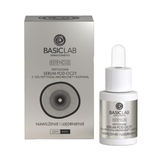 Сироватка для шкіри навколо очей BasicLab Esteticus Peptide з аргіреліном 10% зволожуюча та підтягуюча 15 мл