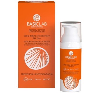 Легкий захисний крем BasicLab Protecticus SPF50 + профілактика та антиоксидантна дія 50 мл
