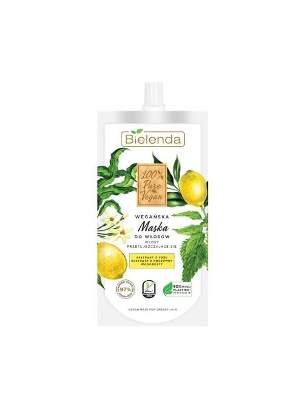 Bielenda 100% Pure Vegan Wegańska Maska do włosów przetłuszczających się 125 ml