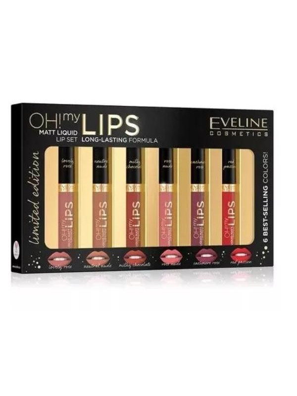 Eveline Oh! My Lips Zestaw mini Pomadek do ust 6 x 12 ml