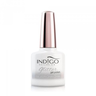 Гібридний лак для нігтів Indigo Silver Cha Cha Glitter 7 мл