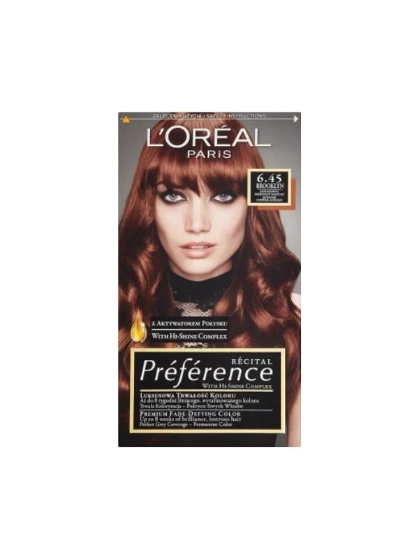 L'oreal Preference Farba do włosów /6.45/ Intensywny Miedziany Kasztan