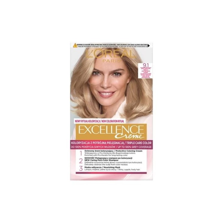 L'oreal Excellence Creme Hair dye /9.1/ Very Light Ash Blond