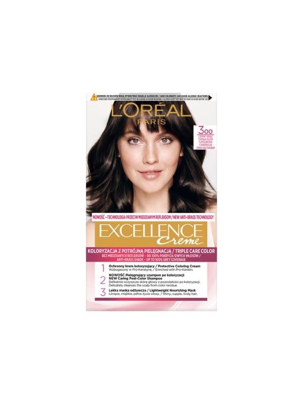 L'oreal Excellence Creme Farba do włosów /3oo/ Ciemny Brąz