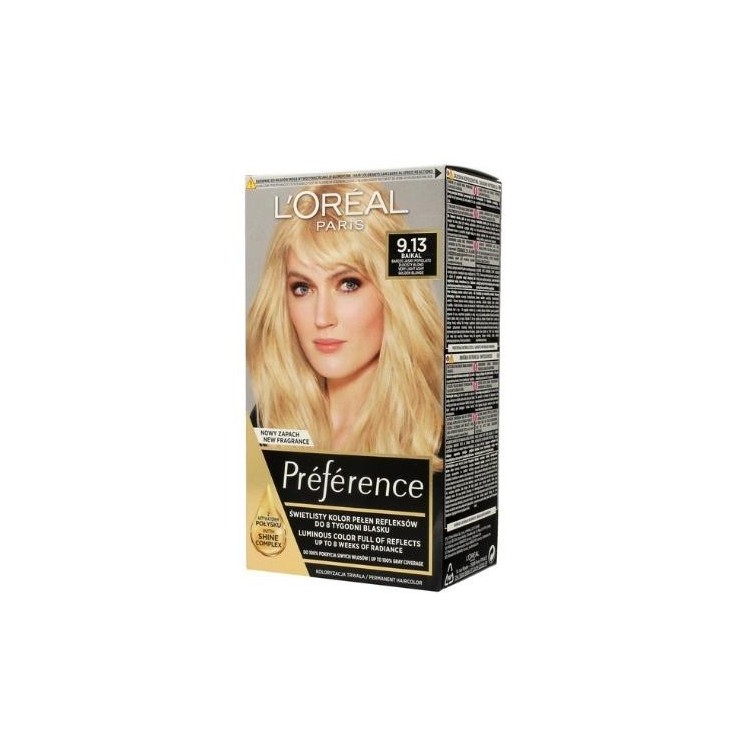 Фарба для волосся L'oreal Preference /9.13/ Дуже світлий попелясто-золотистий Blond