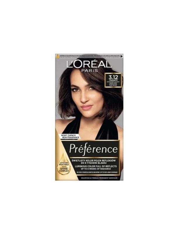 L'oreal Preference Farba do włosów /3.12/ Intensywny Chłodny Ciemny Brąz