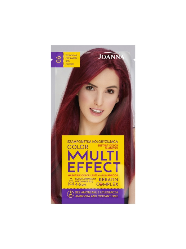 Joanna Multi Effect Color Szamponetka do włosów koloryzująca /06/ Wiśniowa czerwień