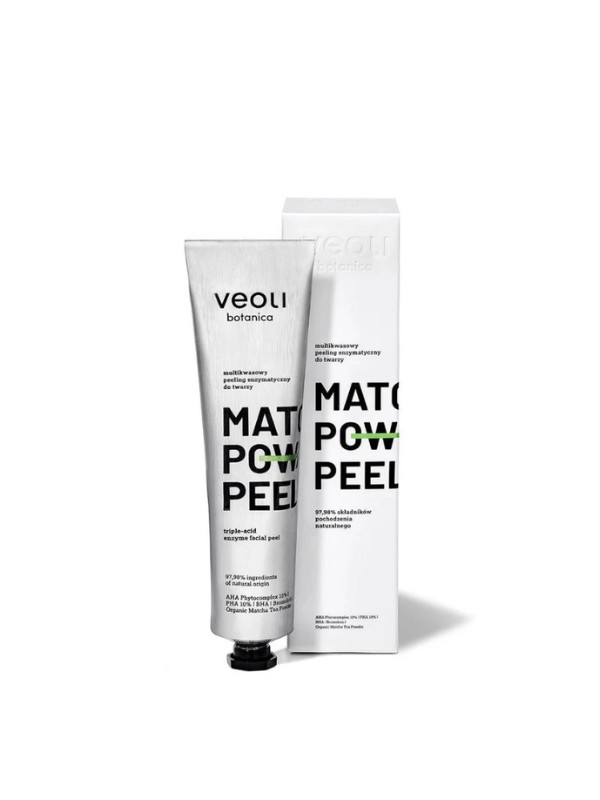 Veoli Botanica Matcha Power Peel multikwasowy Peeling enzymatyczny do twarzy 75 ml