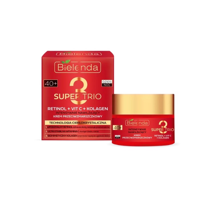 Bielenda Super Trio Retinol + Vit C + Collagen Intensively moisturizing Anti-wrinkle cream 40+ day/night 50 ml