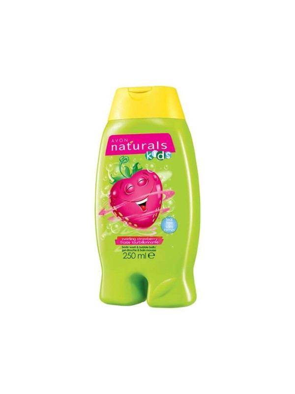 Avon Naturals Kids Płyn do mycia ciała i do kąpieli dla dzieci Wirująca Truskawka 250 ml