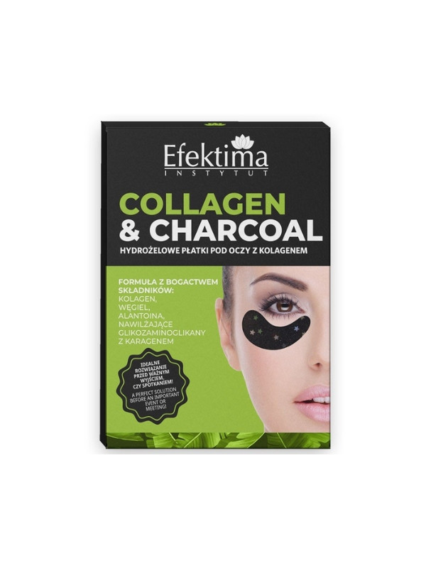 Efektima Collagen & Charcoal hydrożelowe Płatki pod oczu z Kolagenem 3 pary