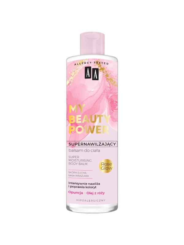 AA My Beauty Power supernawilżający Balsam do ciała Opuncja i Rose Glow 48h 400 ml