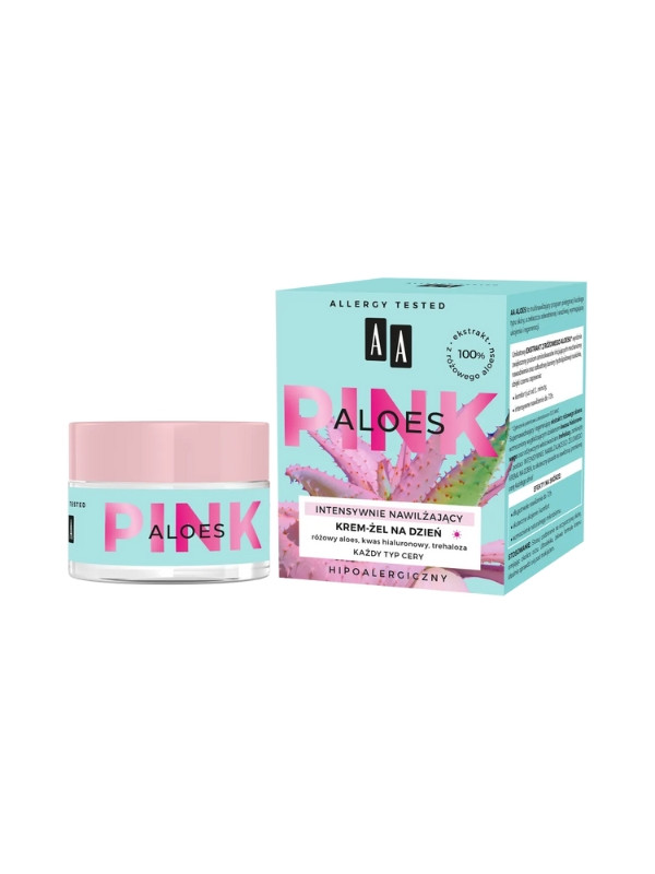 AA Aloes Pink intensywnie nawilzający Krem-żel do twarzy na dzień 50 ml