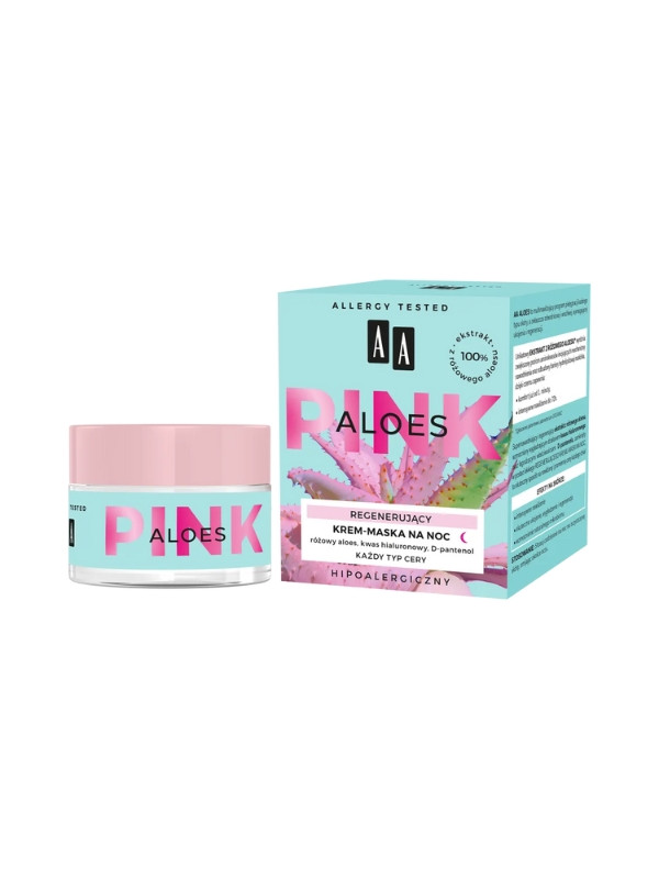 AA Aloes Pink regenerujący Krem-maska do twarzy na noc 50 ml