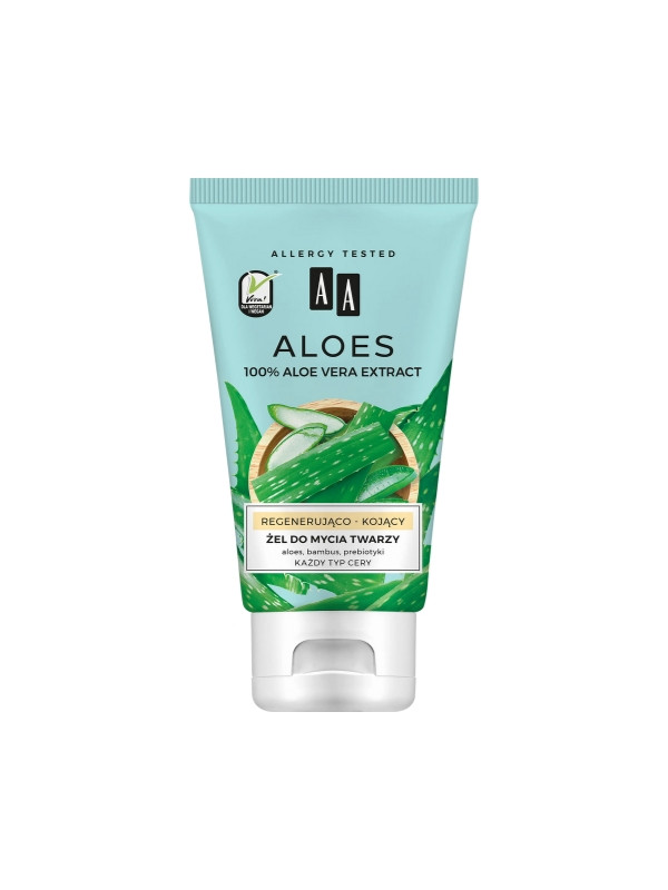 AA Aloes 100% Aloe vera extract Żel do mycia twarzy regenerująco-kojący 150 ml