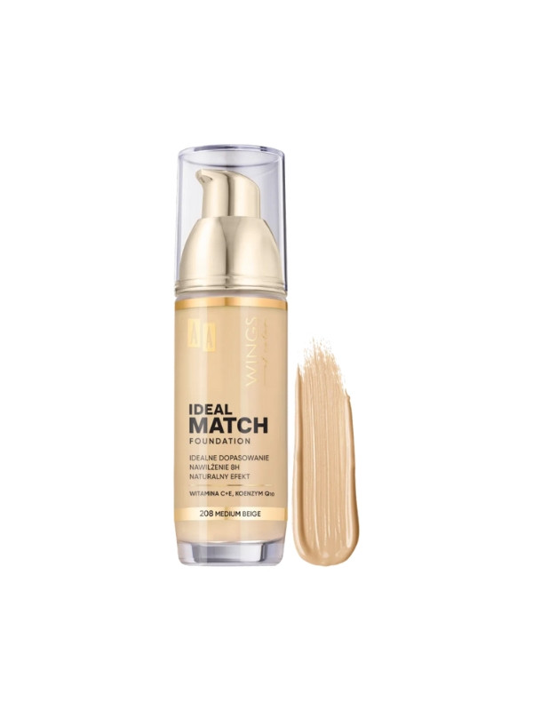 AA Wings of Color Ideal Match Podkład do twarzy dopasowujący się do cery /208/ Medium Beige 35 ml