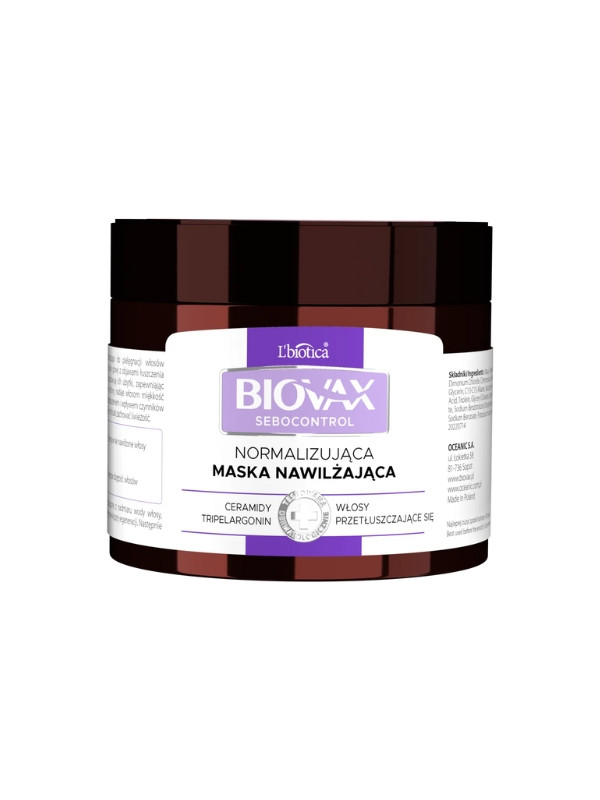 Biovax Sebucontrol normalizująca Maska do włosów seboregulująca 250 ml