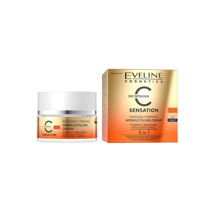 Eveline C Sensation strongly firming Face cream filling wrinkles for day and night 50 ml