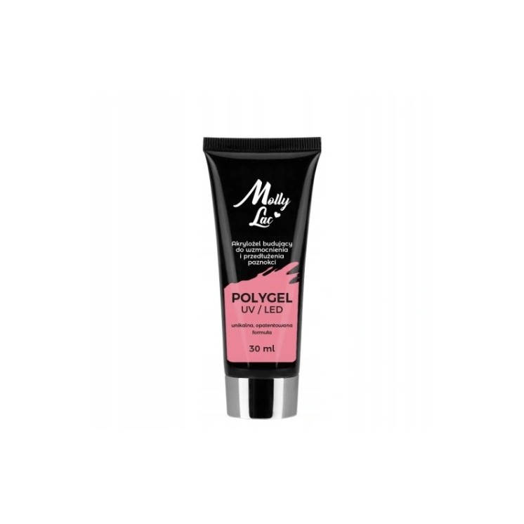MollyLac PolyGel Builder acrylic gel for strengthening and extending Peony nails 30 ml