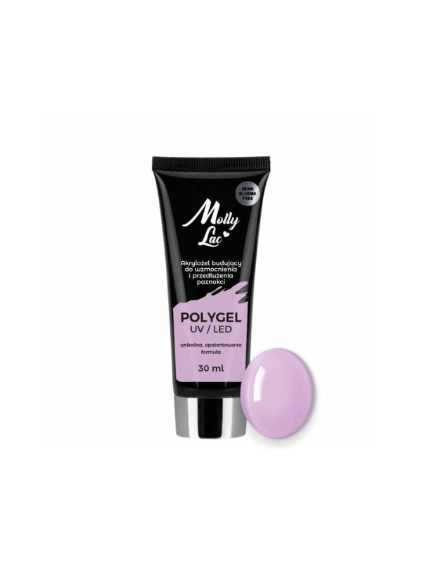 MollyLac PolyGel Akrylożel budujący do wzmacniania i przedłużania paznokci Wild Orchid 30 ml