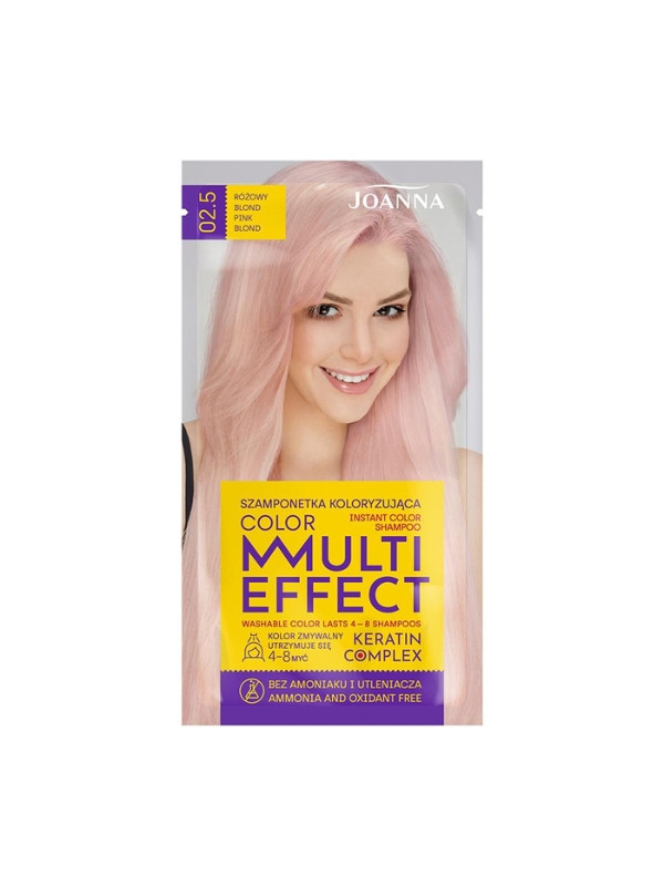 Joanna Multi Effect Color Szamponetka do włosów koloryzująca /02,5/ Różowy Blond