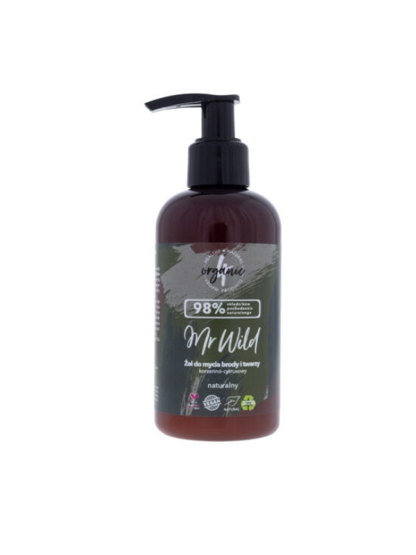 4Organic Mr Wild Żel do mycia brody i twarzy dla mężczyzn korzenno-cytrusowy 200 ml