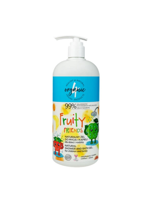 4Organic Fruity naturalny Żel do mycia i kąpieli dla dzieci i rodziny 1000 ml