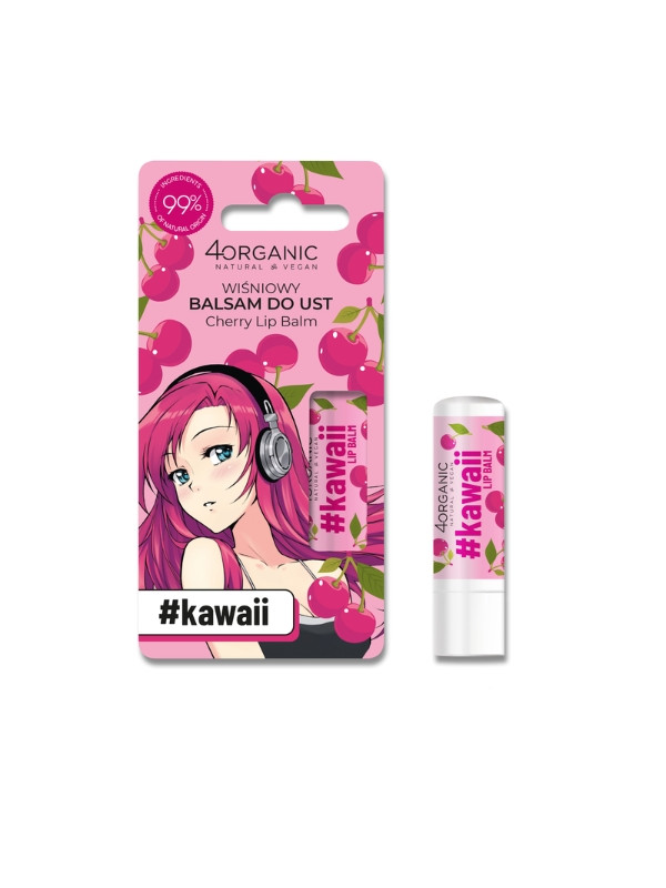 4Organic Kawaii naturalny Balsam do ust Cherry 5 g