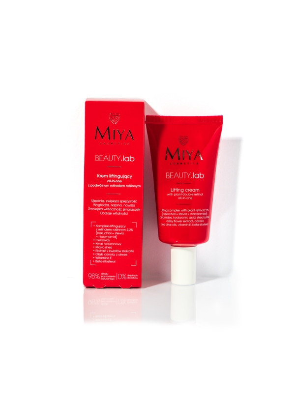 Miya Cosmetics BEAUTY.lab Krem do twarzy liftingujący all-in-one z podwójnym Retinolem roślinnym 40 ml