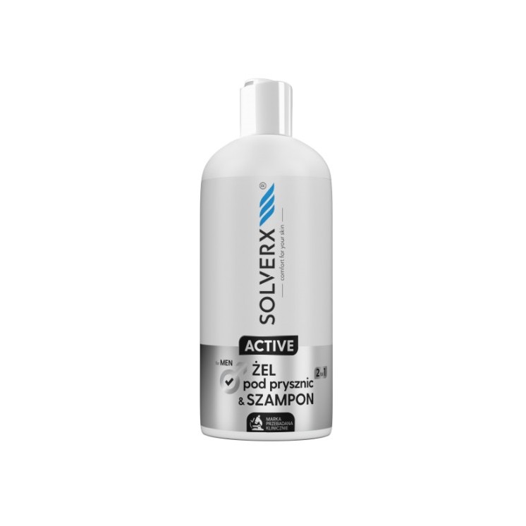 Solverx for Men Active 2in1 Gel & Shampoo для чоловіків зі стимулюючою дією на шкіру 400 мл