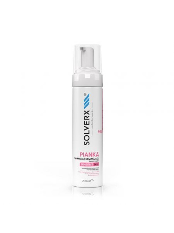 Solverx Sensitive Skin Pianka do mycia i demakijażu twarzy 200 ml