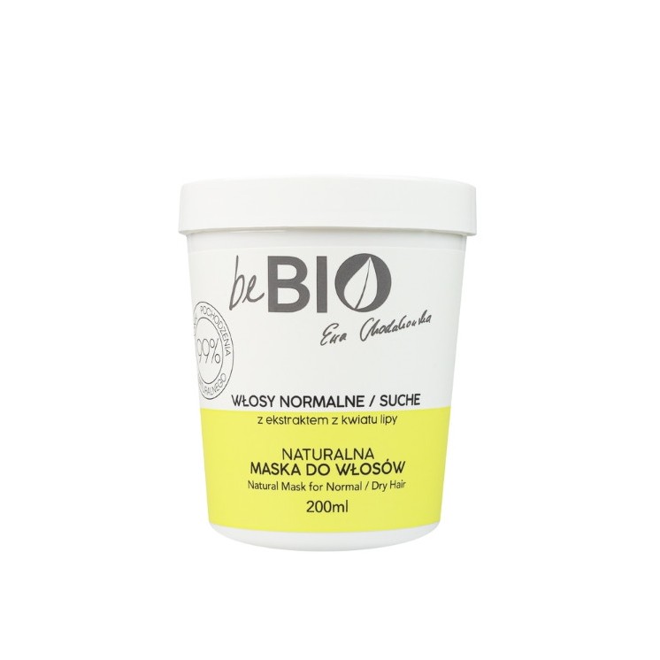 Натуральна маска beBIO Ewa Chodakowska для сухого та нормального волосся Цвіт липи