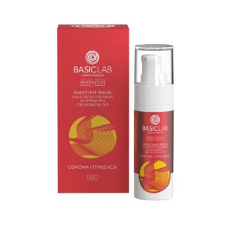 Емульсійна Serum для обличчя BasicLab Esteticus з 0,5 % чистого ретинолу, 4 % вітаміну С і коензиму Q10 30 мл