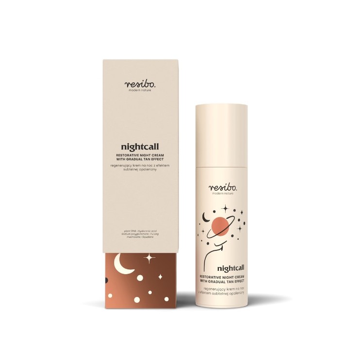 Resibo Nightcall regenerating face cream for the night with the effect of a subtle tan 50 ml