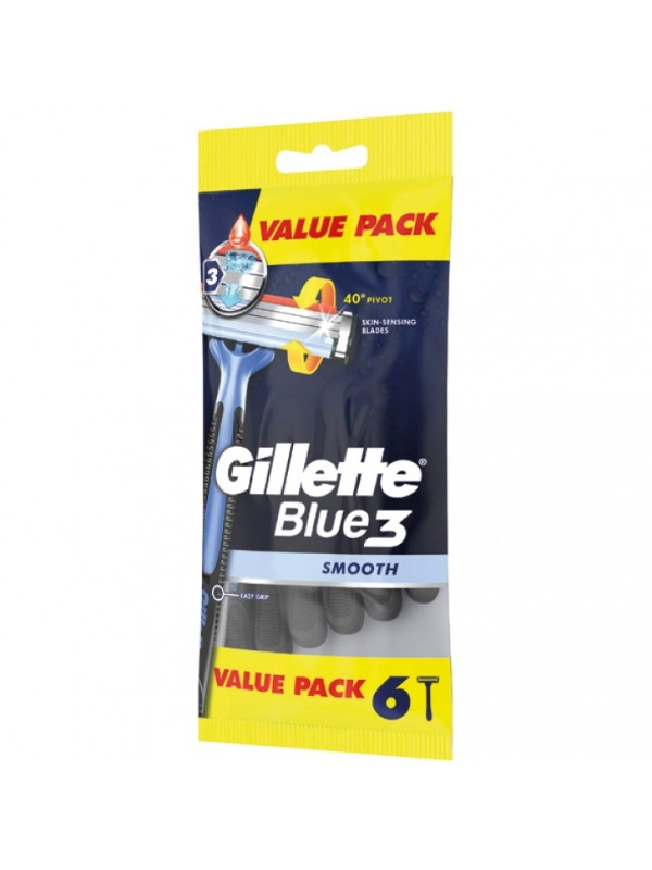 Gillette Blue3 jednorazowe Maszynki do golenia z trzema ostrzami 6 sztuk