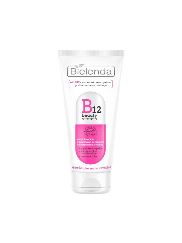 Bielenda B12 Beauty Vitamin witaminowy Żel do mycia twarzy z peelingiem 150 ml