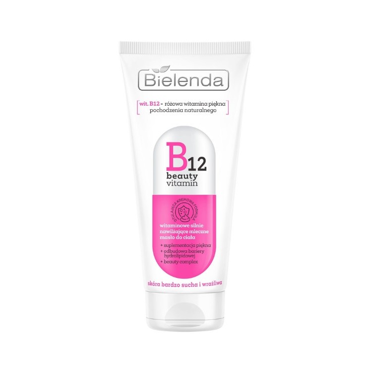 Bielenda B12 Beauty Vitamin vitamin, milk Strongly moisturizing body butter 200 ml