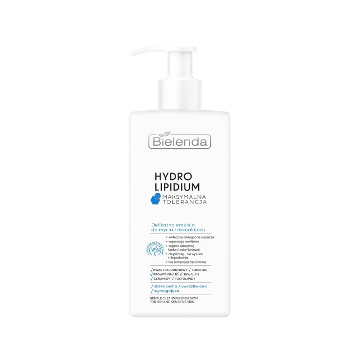 Bielenda Hydro Lipidium delicate face wash and make-up remover emulsion 300 ml