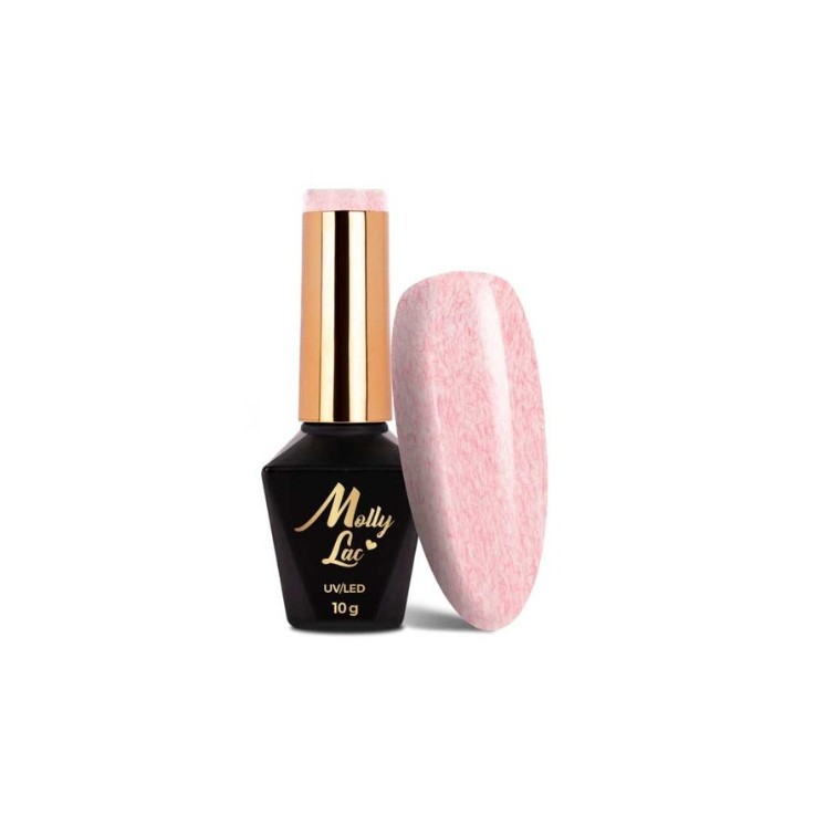 MollyLac /714/ Hybrid nail polish with Orange sweater effect 10 g