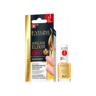 Eveline Professional Nail Therapy Argan Elixir 8in1 регенеруюча олія для кутикули та нігтів 12 мл