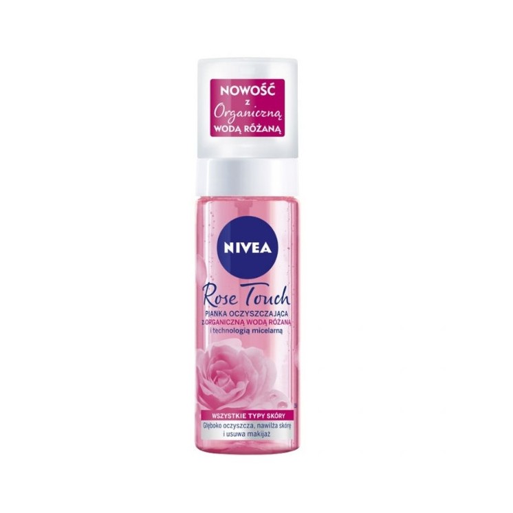 Очищаюча пінка для обличчя Nivea Rose Touch з органічною рожевою водою 150 мл