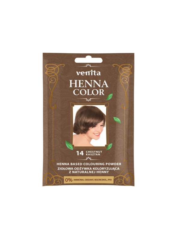 Venita Henna Color ziołowa Odżywka koloryzująca z naturalnej henny /14/ Kasztan 25 g