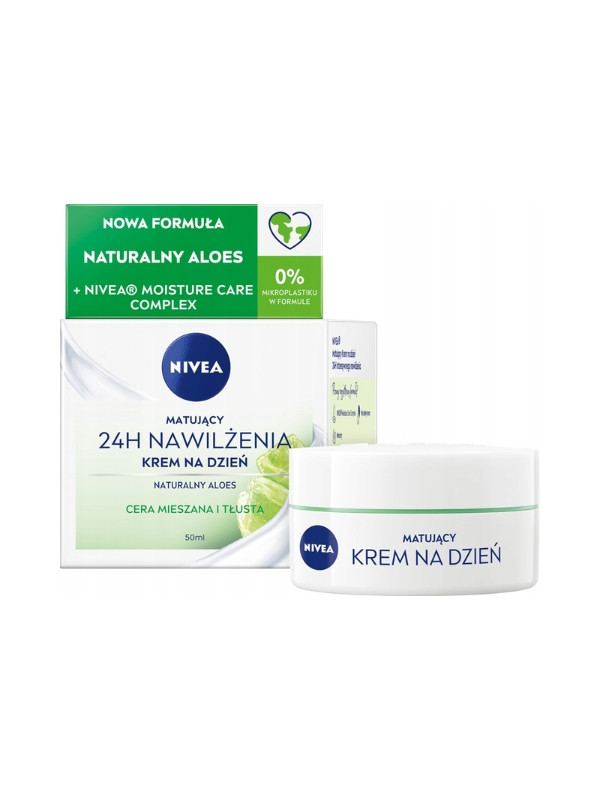 Nivea 24H Nawilżenia matujący Krem do twarzy na dzień Cera mieszana i tłusta 50 ml