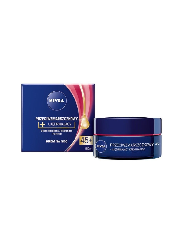 Nivea Przeciwzmarszczkowy+ujędrniający Krem do twarzy na noc 45+ 50 ml