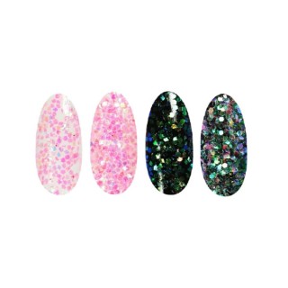 Ronney Glitter nail powder /45/ Light pink neon foil