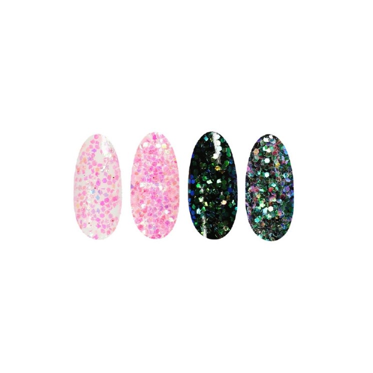 Ronney Glitter nail powder /45/ Light pink neon foil