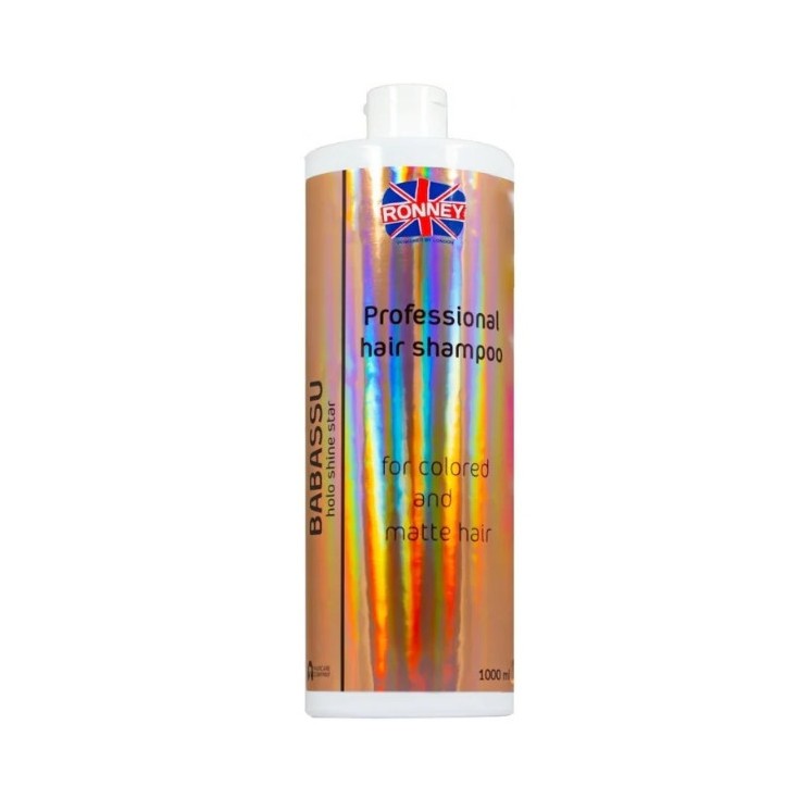 Шампунь Ronney Professional Holo Shine Star Energizing Shampoo для фарбованого та матового волосся Babassu Oil 1000 мл